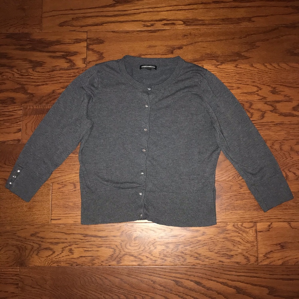 Express Cropped Cardigan charcoal grey L